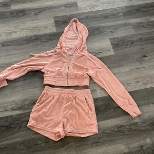 Crop jacket and shorts set